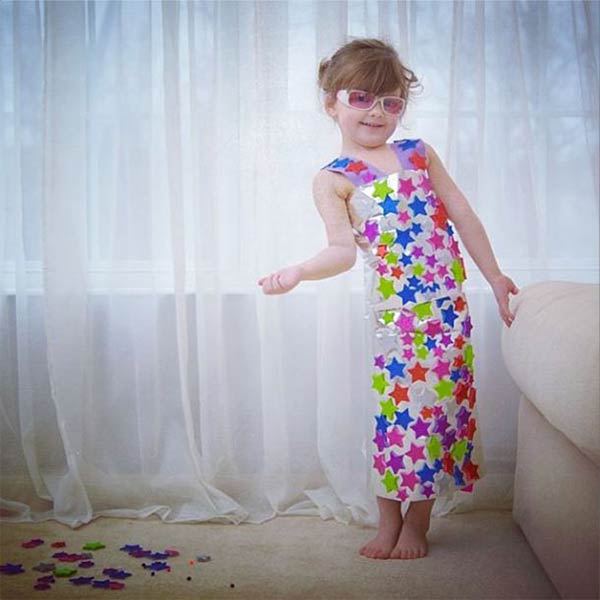 4-Year-Old Girl, Mayhem, Creates Fashionable Paper Dresses