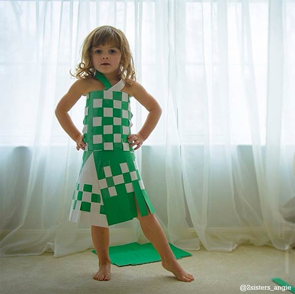 4-Year-Old Girl, Mayhem, Creates Fashionable Paper Dresses