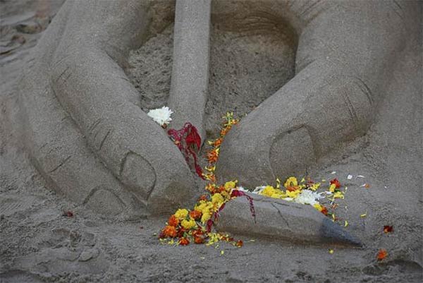 Broken Pencil Sand Sculpture