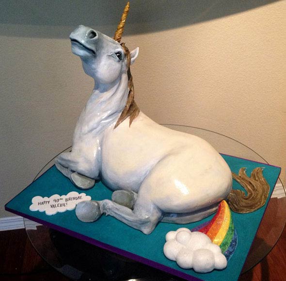 A Unicorn Farting A Rainbow Cake