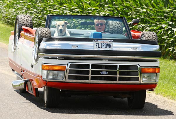 Upside Down Ford Truck Built From Parts of Two Separate Vehicles