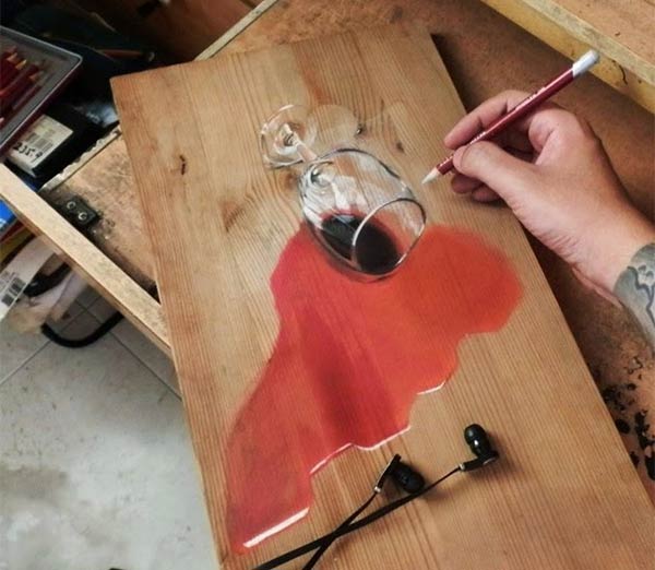 Photo-realistic Drawings on Wooden Boards