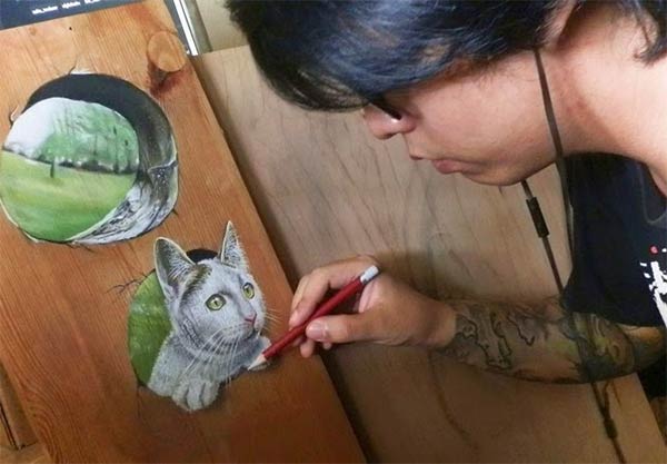 Photo-realistic Drawings on Wooden Boards