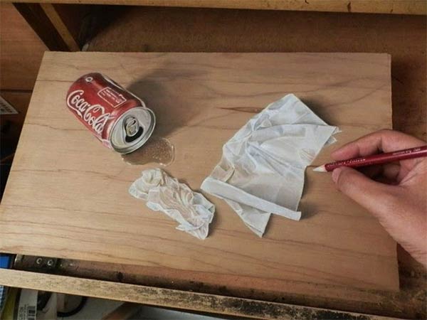 Photo-realistic Drawings on Wooden Boards