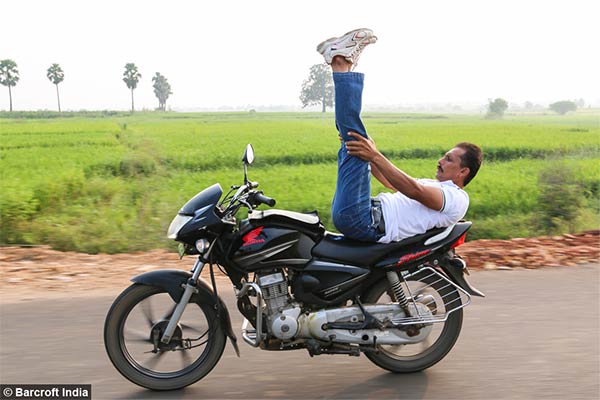 Yoga Poses Performed on Speeding Motorbike