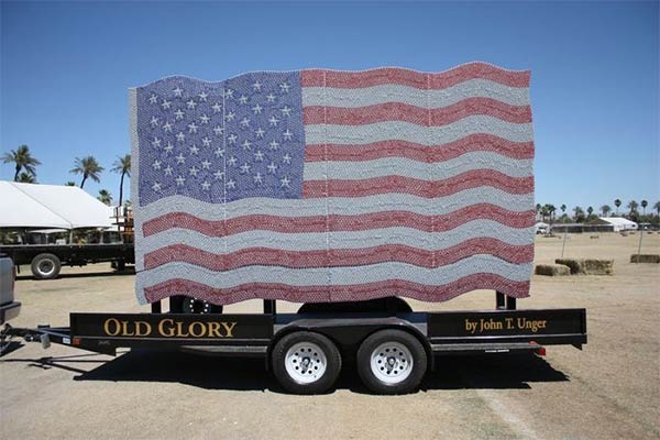 American Flag Made From Budweiser Bottle Caps