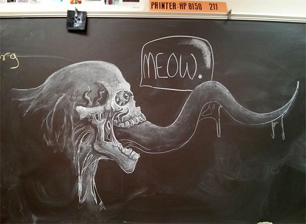 Art Teacher Draws Stunning Chalkboard Drawings