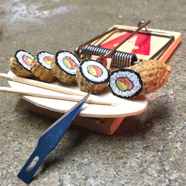 Tiny Portraits On Peanuts by Steve Casino