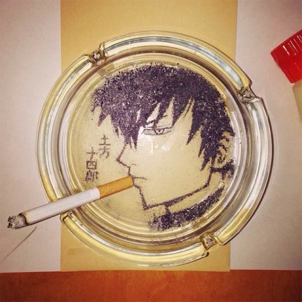 Cigarette Ash Art by Shinrashinge