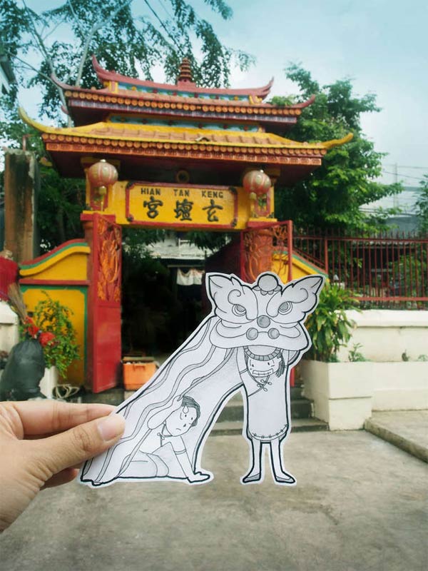 Couple Replaces Selfies with Creative Doodles