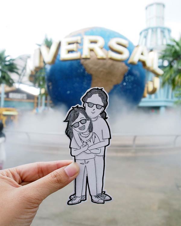 Couple Replaces Selfies with Creative Doodles