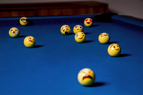 Emoji-Painted Billiard Balls