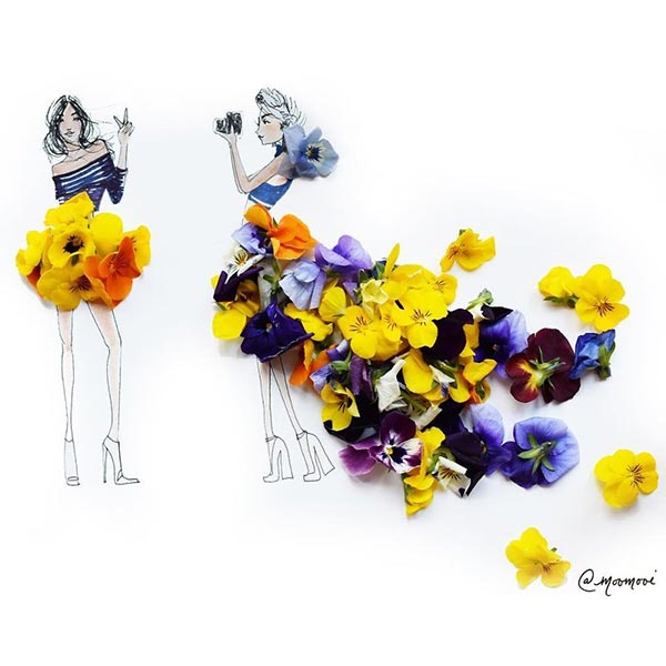 The Art of Fashion Illustrations with Flowers