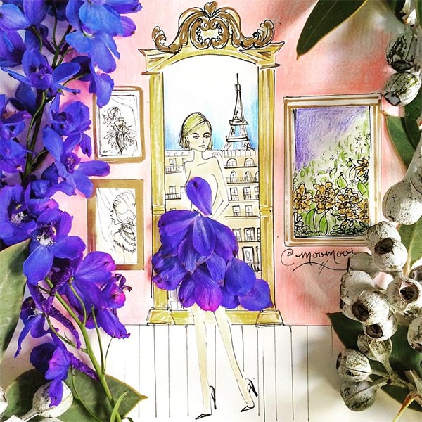 The Art of Fashion Illustrations with Flowers