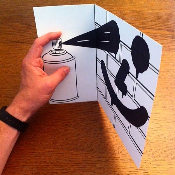 Artist Draws Cartoons In 3D Space Using Only Pen And Paper
