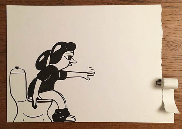 Hilariously Creative Paper Drawings By Husk Mit Navn
