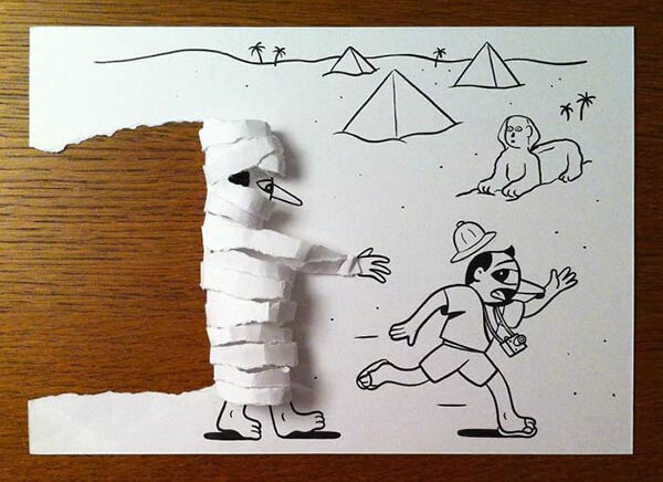 Hilariously Creative Paper Drawings By Husk Mit Navn