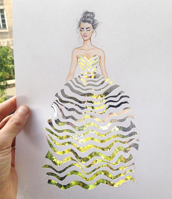 Paper Cut-out Dresses by Edgar Artis