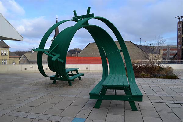 Wooden Picnic Tables Turned Into Creative Functional Sculptures