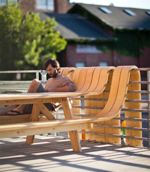 Wooden Picnic Tables Turned Into Creative Functional Sculptures