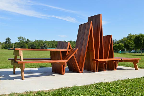Wooden Picnic Tables Turned Into Creative Functional Sculptures
