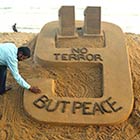 Remembering 9-11: Indian Artist Creates World Trade Center Sand Sculpture