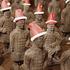 Terracotta Army Wearing Santa Hats Created Entirely Out of Chocolate