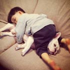 Cute Friendship Between Japanese Boy & His Bulldog