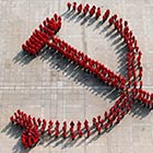 University Students Stand in Formation To Create Chinese Communist Party’s Emblem