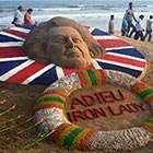 Sand Sculpture of Margaret Thatcher