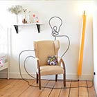 Giant Wooden Pencil-Shaped Floor Lamp