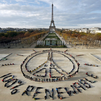 Environmentalists Forming Peace & Hope Symbol