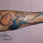 Clever Popeye Tattoo On Arm