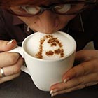 Russian Politicians Drawn on Coffee Top Foam