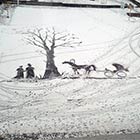 School Groundskeeper Creates Snow Art with Broom