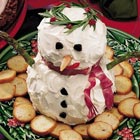 Snowman Made of Cream & Cheddar Cheese