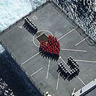 US Navy Sailors Forming Heart Shape To Send Love Message To Their Loved Ones