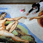 Michelangelo's Masterpiece "The Creation of Adam" Recreated with Cake Sprinkles