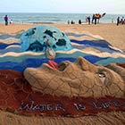 Sand Sculpture on World Water Day by Sudarshan Pattnaik